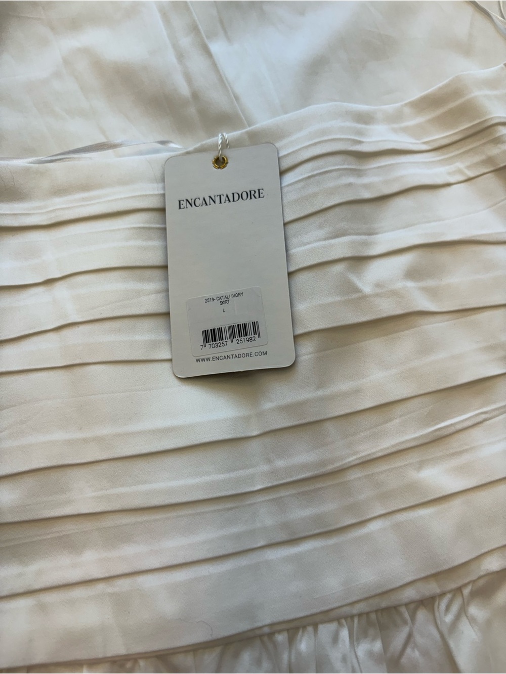 Encantadore Catali White Cream Maxi Skirt with Side Slit NWT large - Picture 4 of 5